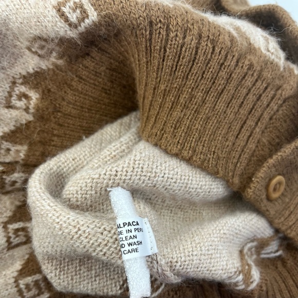 THE ALPACA CONNECTION LG/XL 100% ALPACA CARDIGAN,NORDIC PATTERN HANDMADE IN PERU - Picture 8 of 11